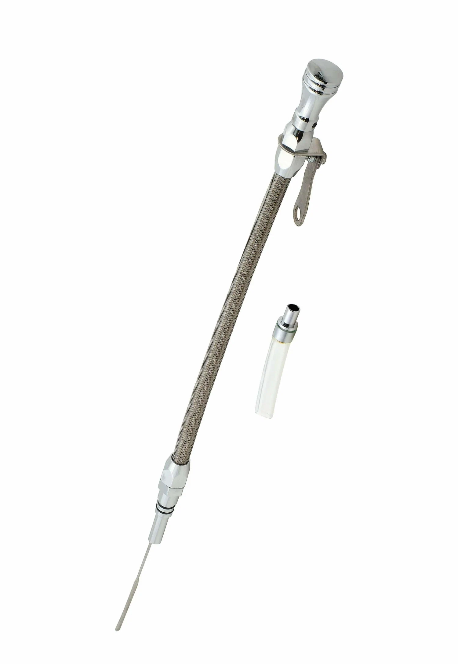 Mr. Gasket Engine Oil Dipstick & Tube - Braided Stainless Steel - 9707G